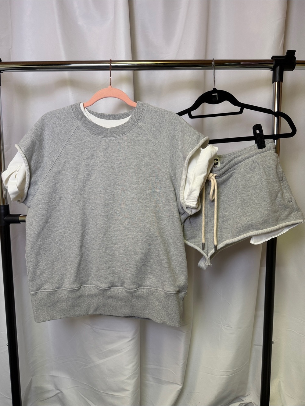 KBB by Kahlana women’s Grey sweatshorts and sweatshirt set medium